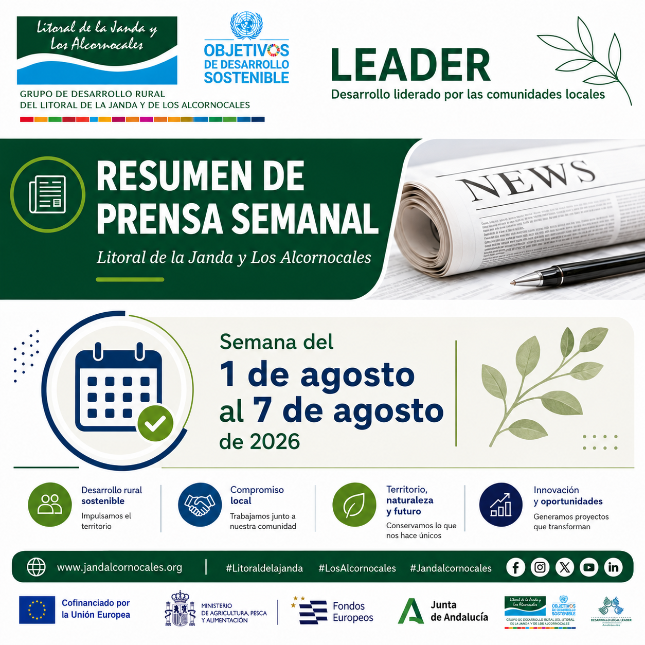 Resumen de prensa semanal | Litoral de la Janda y Los Alcornocales Semana del 1 al 7 de agosto de 2026
